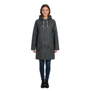 VINTAGE Thermal Slicks Essex Waxed Cotton Lined Rain Coat Jacket Plaid Hooded 16